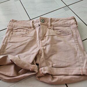 American Eagle Midi Twill Shorts Blush Pink 2